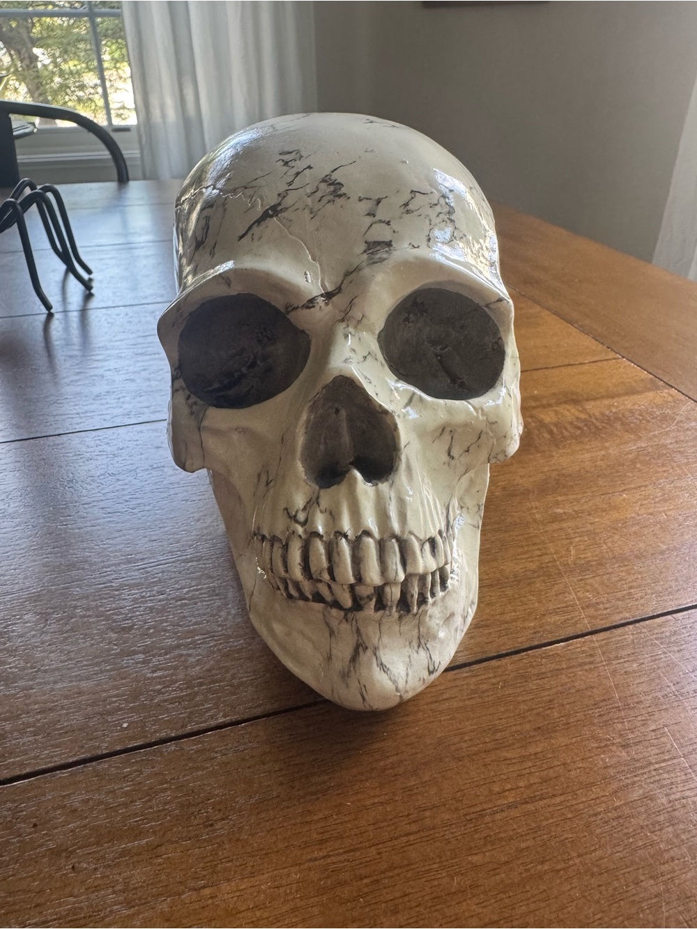 Halloween Decor Decorative Marble-Look Skull